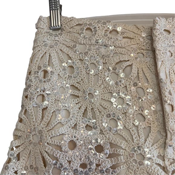 Maje Crochet & sequin high waist bohemian shorts size 38 US M like new condition - Picture 7 of 15